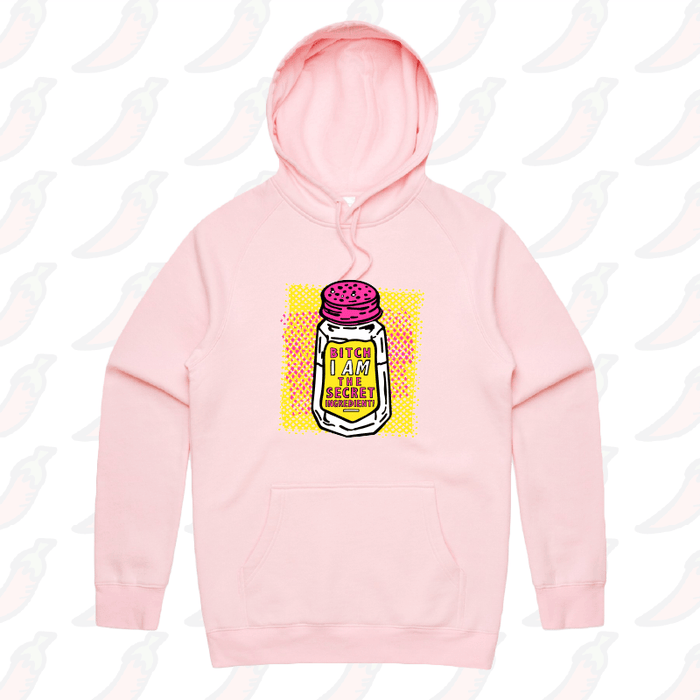 S / Pink / Large Front Print Secret Ingredient 🧂 – Unisex Hoodie