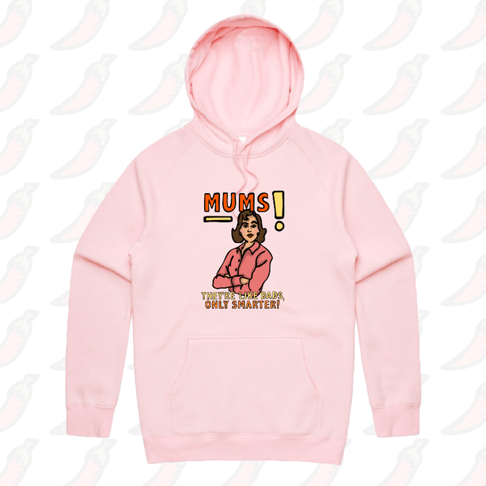 S / Pink / Large Front Print Smart Mum 🧠 –  Unisex Hoodie
