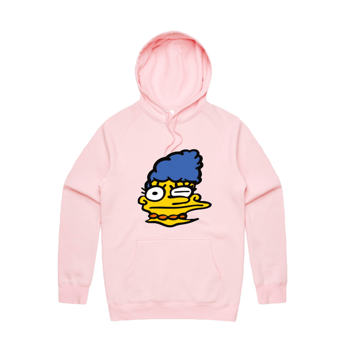 S / Pink / Large Front Print Smeared Marge 👕 - Unisex Hoodie