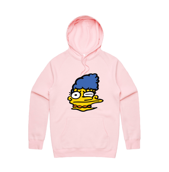 S / Pink / Large Front Print Smeared Marge 👕 - Unisex Hoodie