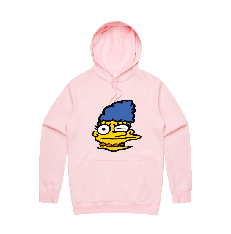 S / Pink / Large Front Print Smeared Marge 👕 - Unisex Hoodie