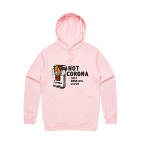 S / Pink / Large Front Print Smoker's Cough 🚬 - Unisex Hoodie
