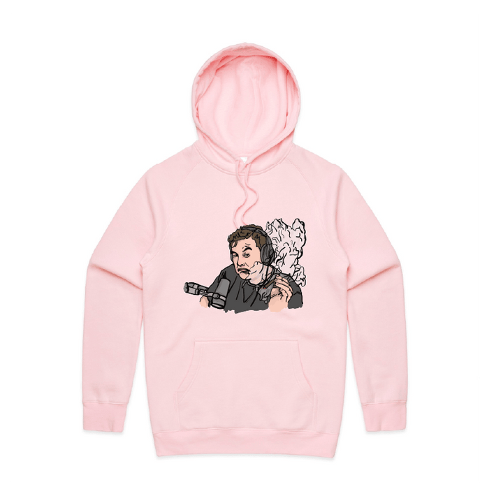 S / Pink / Large Front Print Smokin' Elon 💨 - Unisex Hoodie