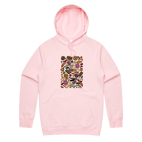 S / Pink / Large Front Print Snacks! 🍬🍪 - Unisex Hoodie