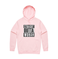 S / Pink / Large Front Print Straight Outta Wuhan ✊🏾 - Unisex Hoodie