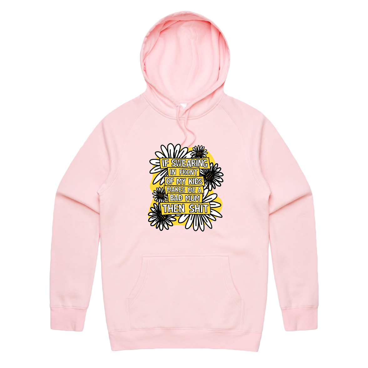 S / Pink / Large Front Print Sweary Mum 🤬🎀 - Unisex Hoodie
