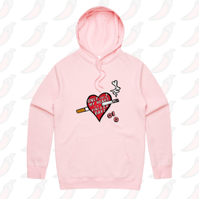 S / Pink / Large Front Print The Way To My Heart 💊🚬 - Unisex Hoodie