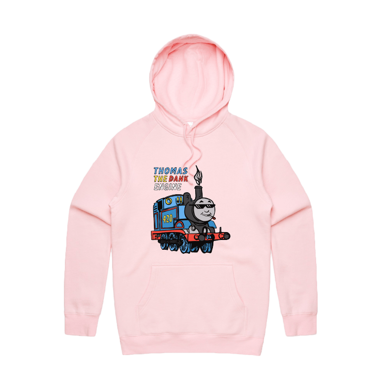 S / Pink / Large Front Print Thomas The Dank Engine 🚂 - Unisex Hoodie