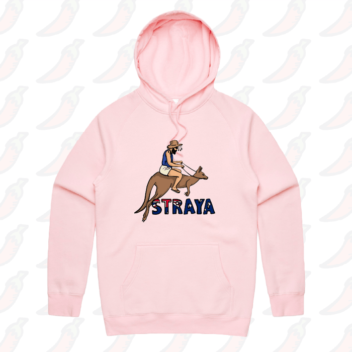 S / Pink / Large Front Print Uber Roo 🦘 - Unisex Hoodie