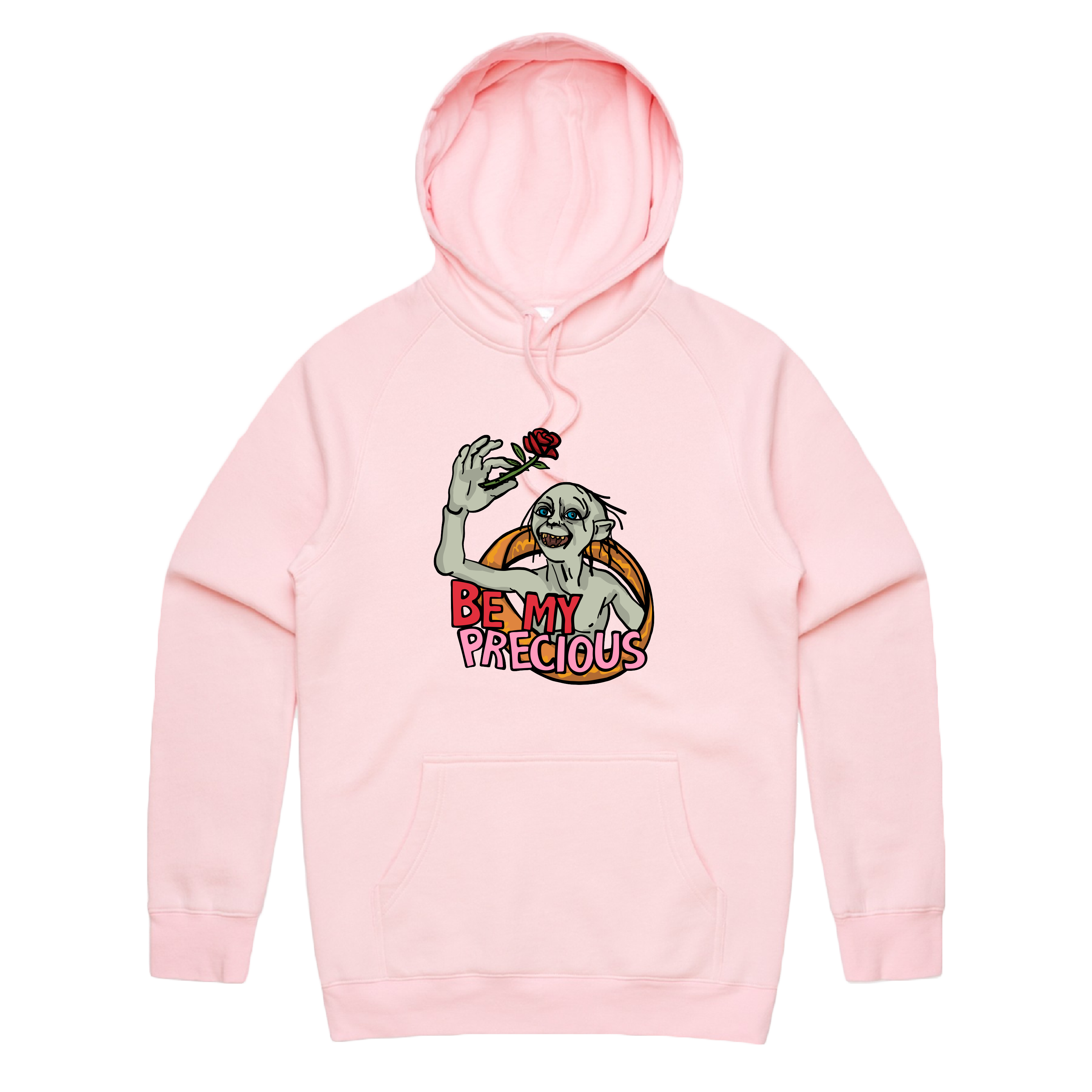 S / Pink / Large Front Print Valentines Precious 🌹 – Unisex Hoodie