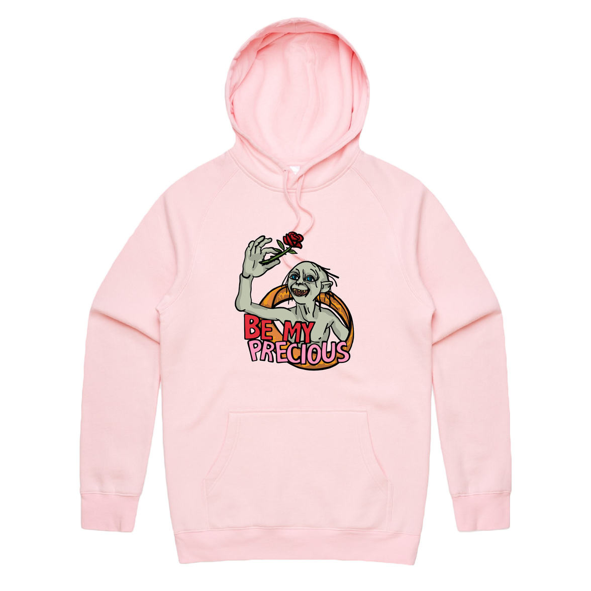 S / Pink / Large Front Print Valentines Precious 🌹 – Unisex Hoodie