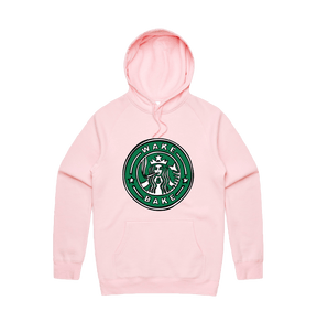 S / Pink / Large Front Print Wake & Bake 🚬 - Unisex Hoodie