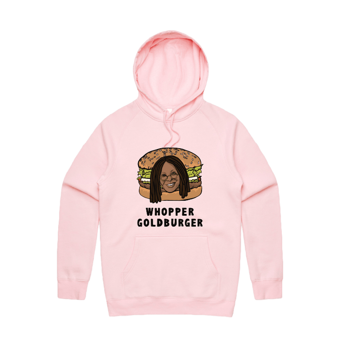 S / Pink / Large Front Print Whopper Goldburger 🍔 - Unisex Hoodie
