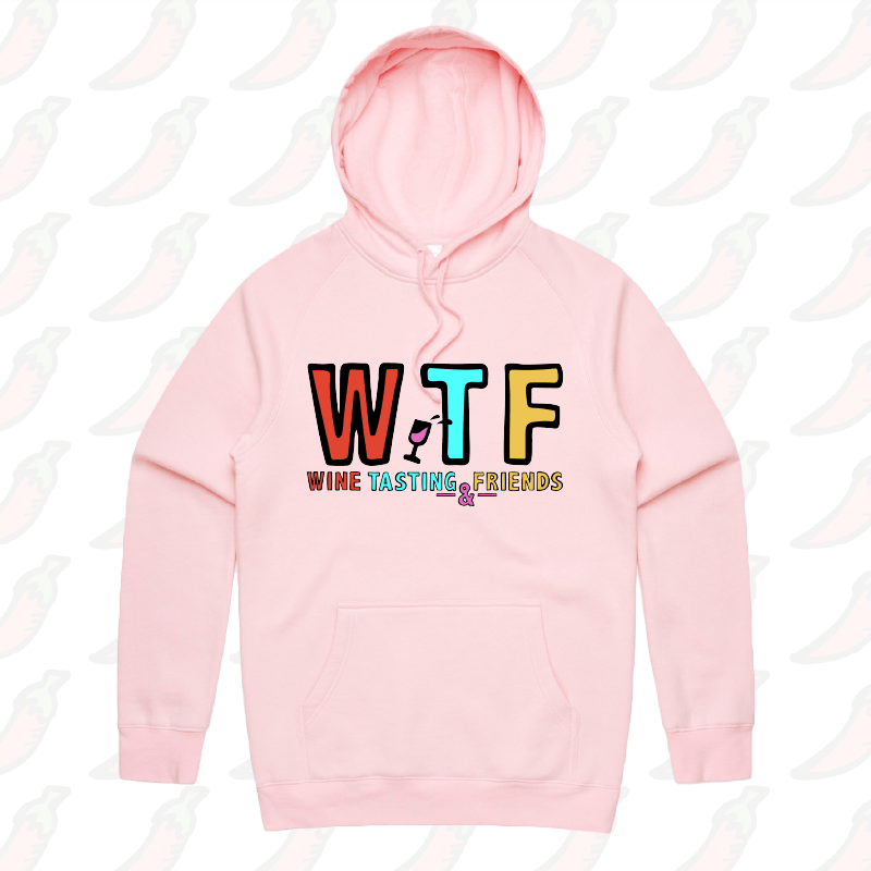 S / Pink / Large Front Print WTF 🍷💅 – Unisex Hoodie
