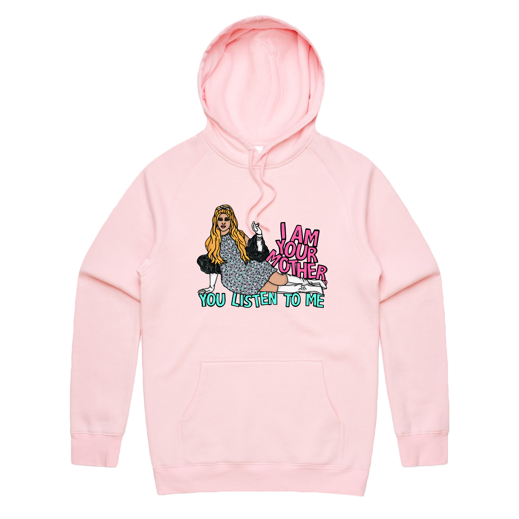 S / Pink / Large Front Print You Listen To Me 🎤🎶 - Unisex Hoodie