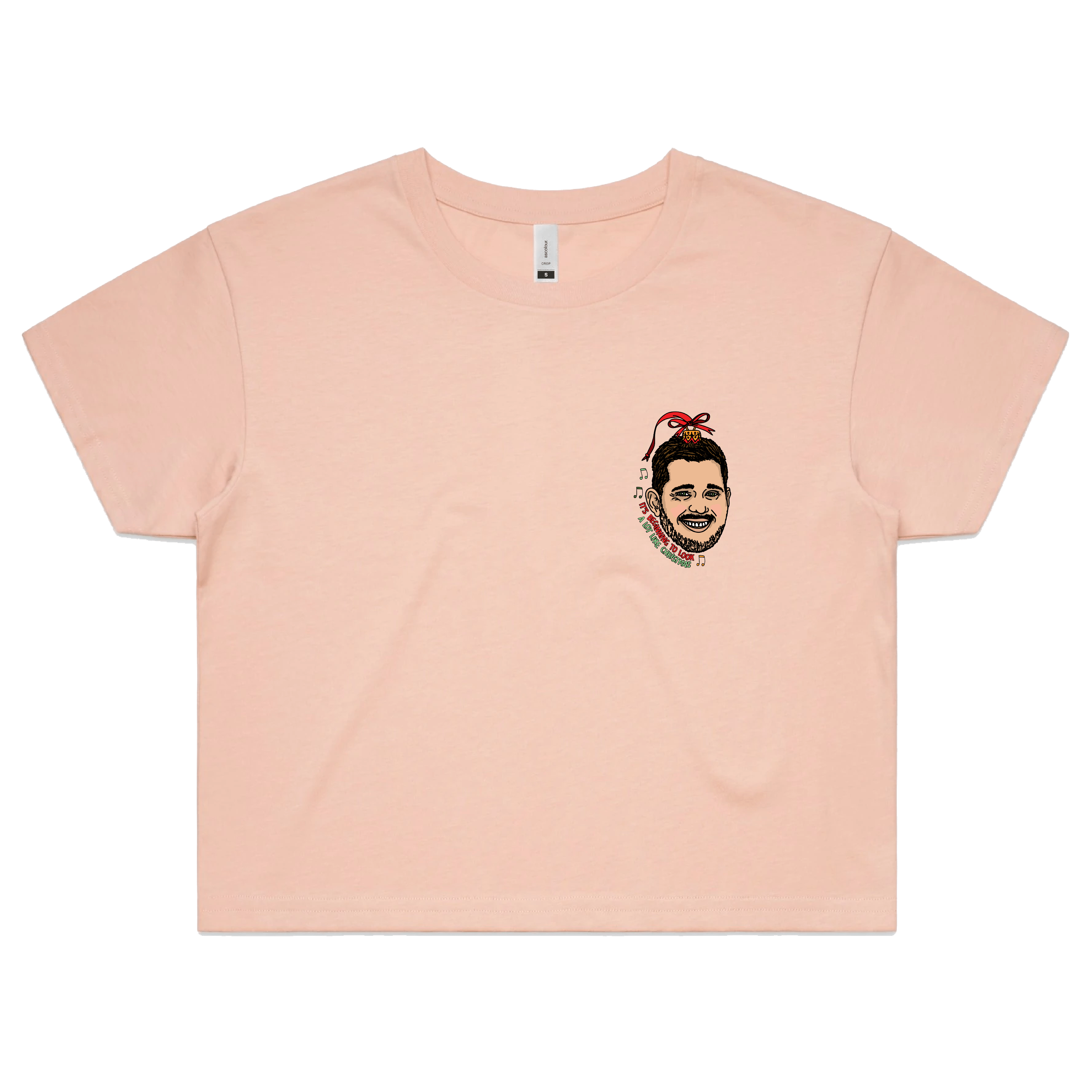 S / Pink Michael Bauble 🎤🎄 –  Women's Crop Top