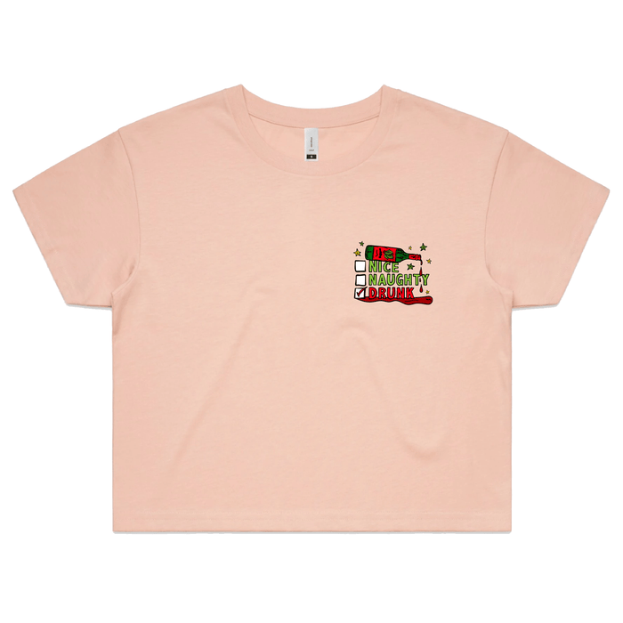 S / Pink Naughty Nice List ✅❌ - Women's Crop Top