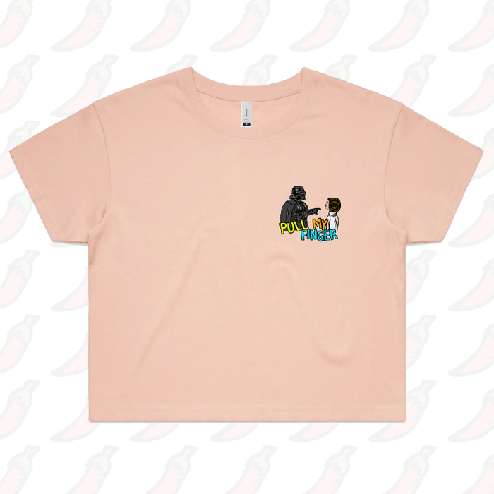 S / Pink Pull My Finger 👉 – Women's Crop Top