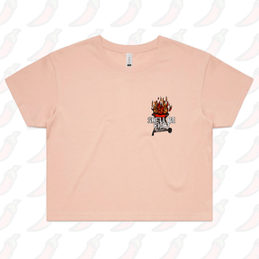 S / Pink She’ll Be Right BBQ 🤷🔥 – Women's Crop Top