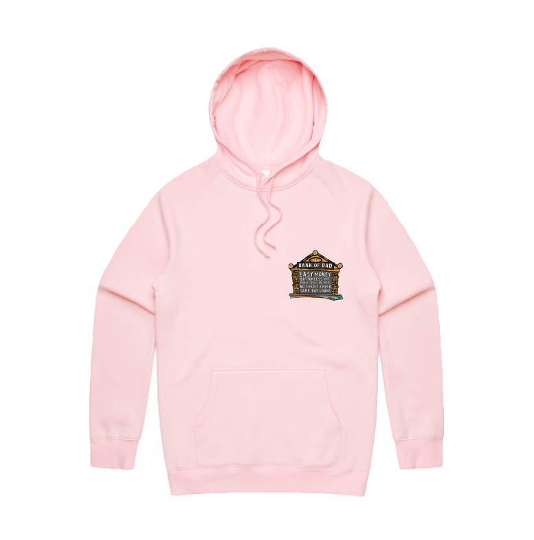 S / Pink / Small Front Design Bank of Dad 💰 - Unisex Hoodie