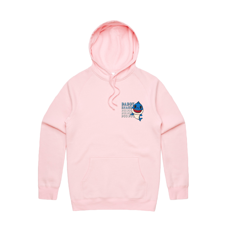 S / Pink / Small Front Design Daddy Shark 🦈 - Unisex Hoodie