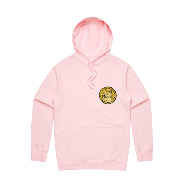 S / Pink / Small Front Design Dogecoin 🚀 - Unisex Hoodie
