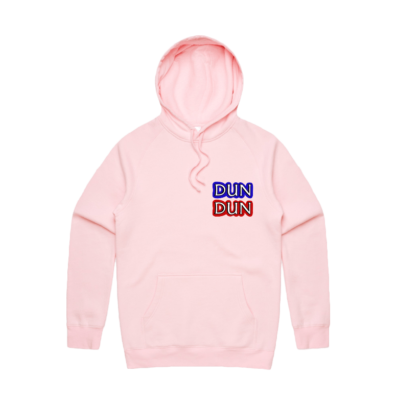 S / Pink / Small Front Design Dun Dun 🚔 - Unisex Hoodie