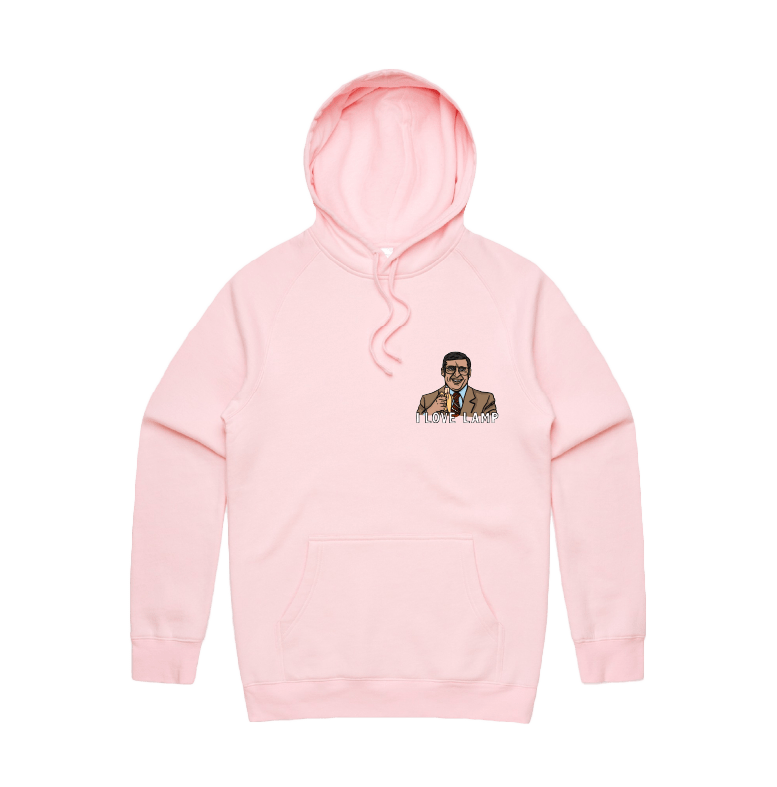 S / Pink / Small Front Design I Love Lamp ❤️ - Unisex Hoodie