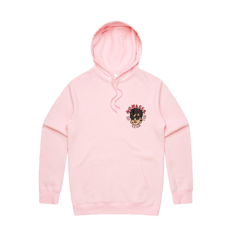 S / Pink / Small Front Design Momager 🕶️ - Unisex Hoodie