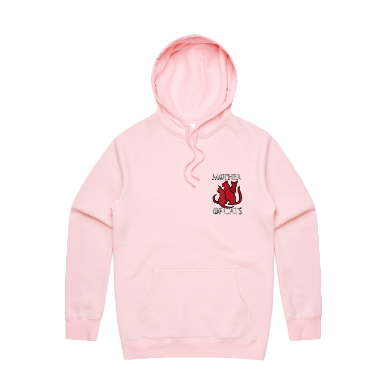 S / Pink / Small Front Design Mother of Cats 🐈 - Unisex Hoodie