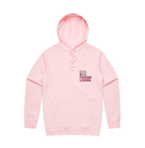 S / Pink / Small Front Design Mum. Wife. Legend 🏅 - Unisex Hoodie