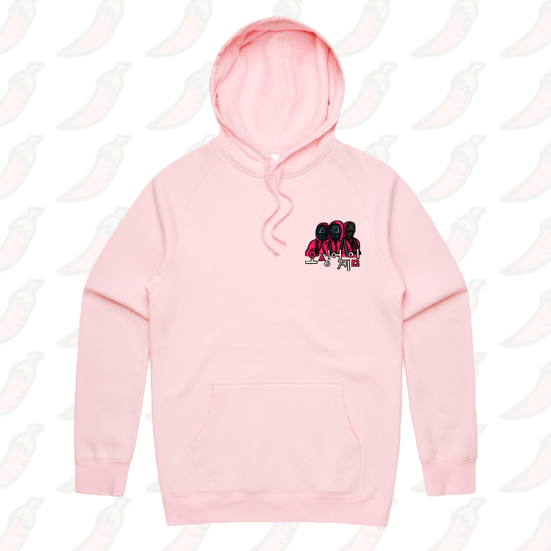 S / Pink / Small Front Design Squid Game 🦑 - Unisex Hoodie