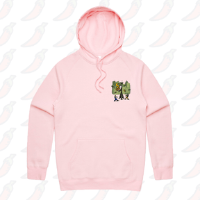 S / Pink / Small Front Print 5G Zombie 📡🧟‍♂️ - Unisex Hoodie