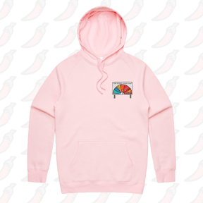 S / Pink / Small Front Print Aussie Fire Danger Rating 🚒 - Unisex Hoodie