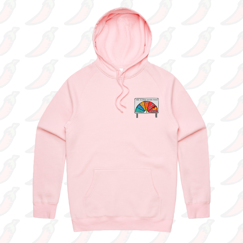 S / Pink / Small Front Print Aussie Fire Danger Rating 🚒 - Unisex Hoodie