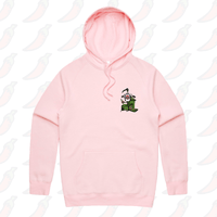S / Pink / Small Front Print Bali Bin Chicken 🗑️ - Unisex Hoodie