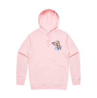 S / Pink / Small Front Print Barking Dog Man 🗣️ - Unisex Hoodie