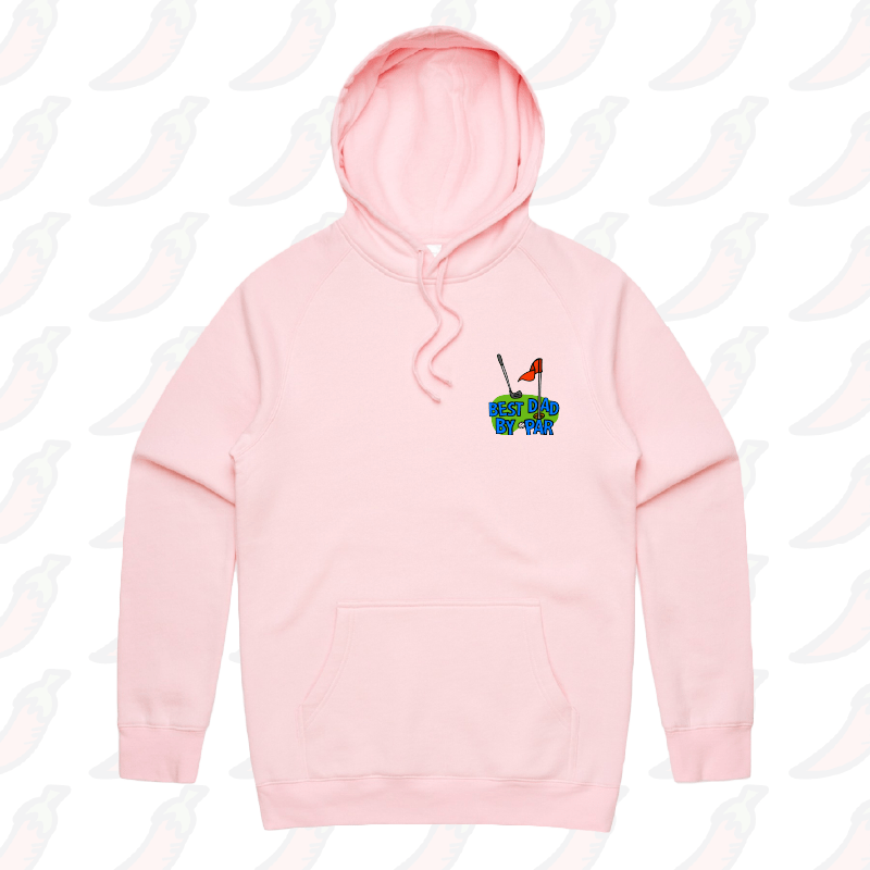 S / Pink / Small Front Print Best Dad By Par Green ⛳ - Unisex Hoodie