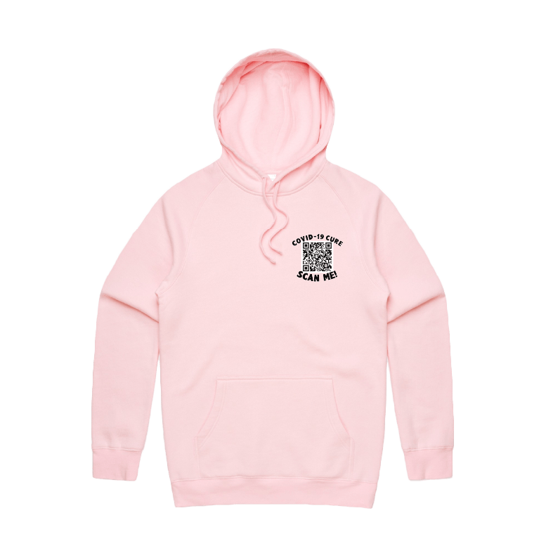 S / Pink / Small Front Print Big Barry UNCENSORED QR Prank 🍆  - Unisex Hoodie