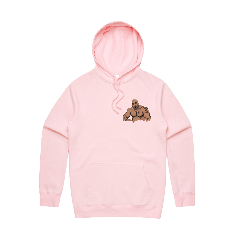 S / Pink / Small Front Print Big Barry 🍆 - Unisex Hoodie