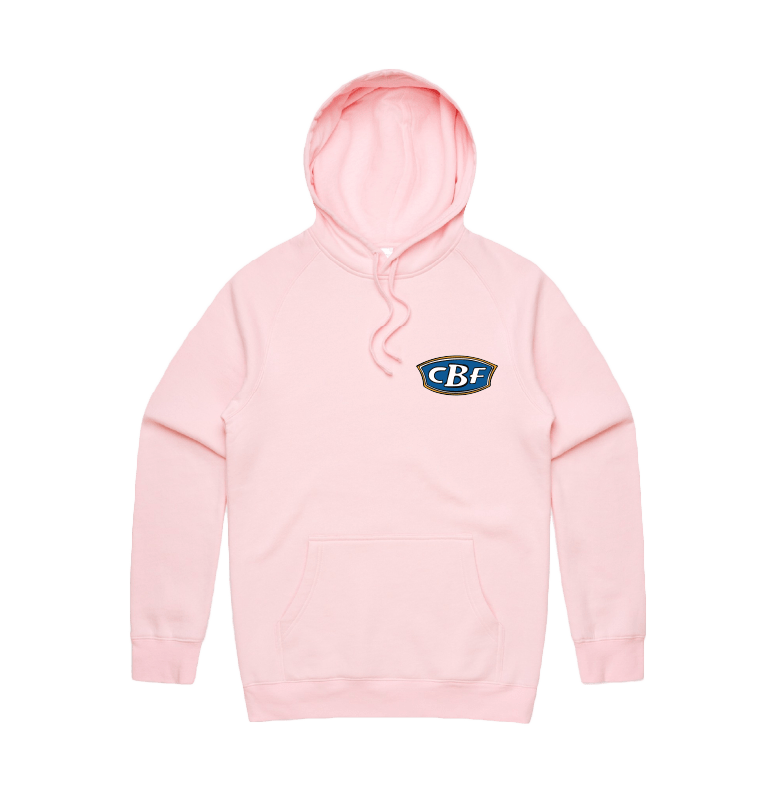 S / Pink / Small Front Print CBF ⛺🚤🎣 - Unisex Hoodie