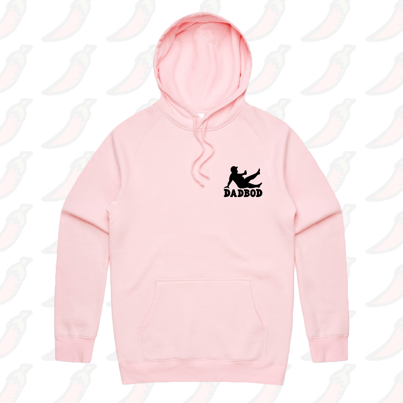 S / Pink / Small Front Print Dad Bod 💪 – Unisex Hoodie
