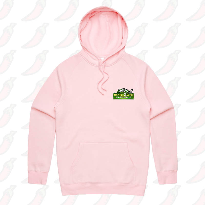 S / Pink / Small Front Print Dad’s Mowing Company 👍 – Unisex Hoodie