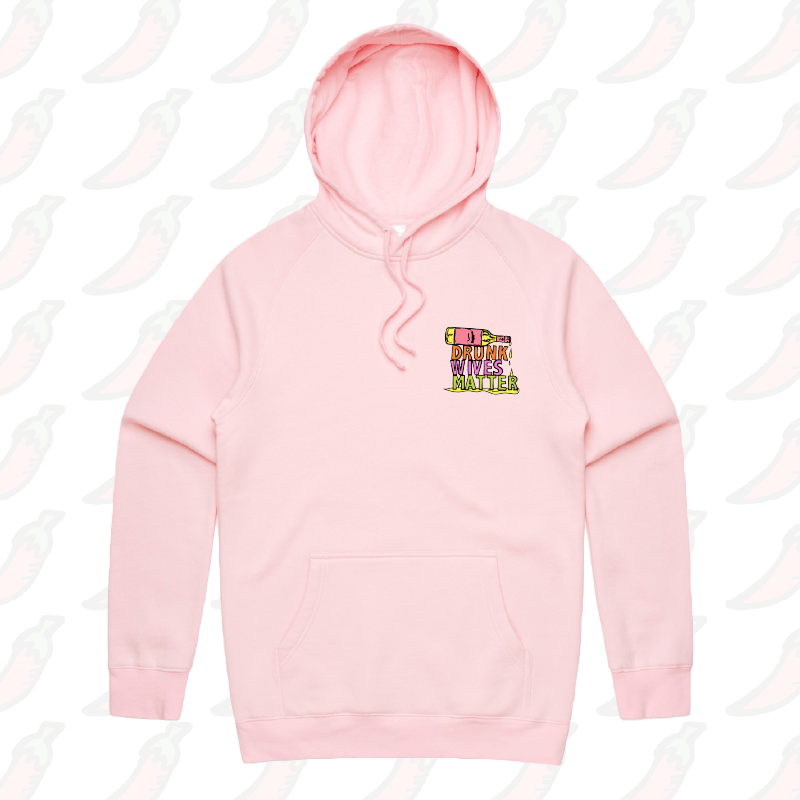 S / Pink / Small Front Print Drunk Wives Matter 🥂 – Unisex Hoodie