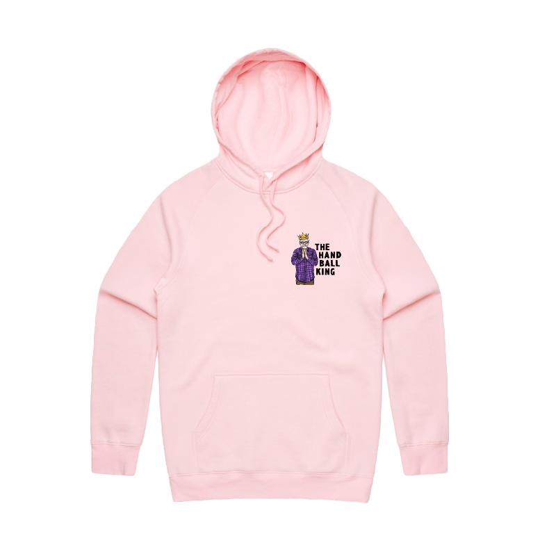 S / Pink / Small Front Print K Rudd Handball King 👑 - Unisex Hoodie