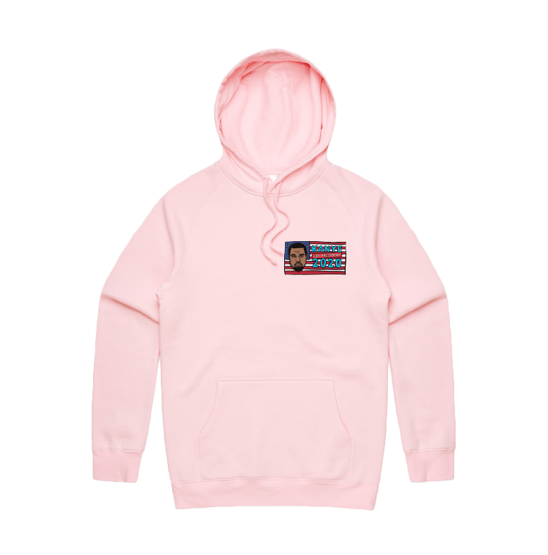 S / Pink / Small Front Print Kanye For President 2020 🗽 - Unisex Hoodie