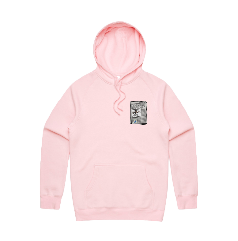 S / Pink / Small Front Print Murdoch Monopoly 📰 - Unisex Hoodie