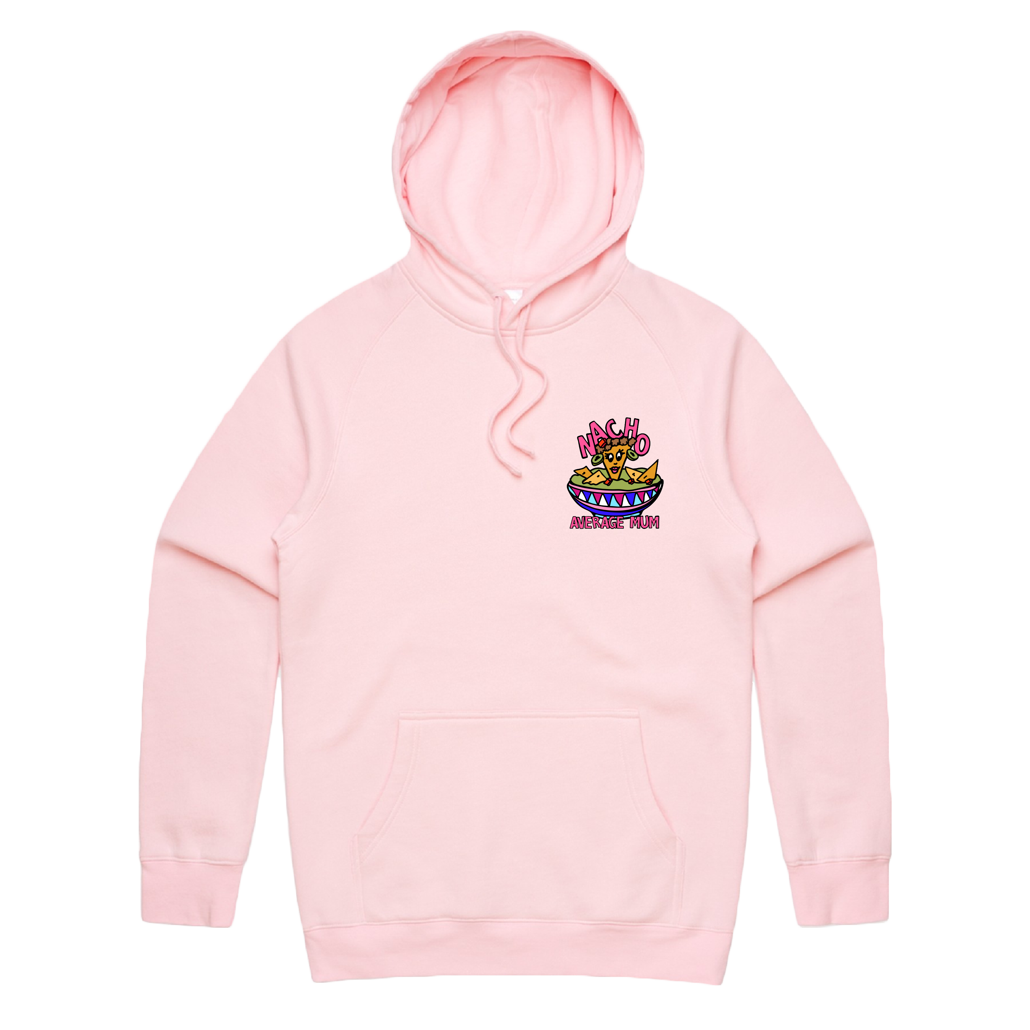 S / Pink / Small Front Print Nacho Average Mum 😉 – Unisex Hoodie