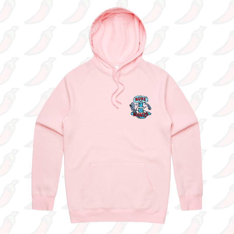S / Pink / Small Front Print Nuke The Whales 💣🐳 – Unisex Hoodie