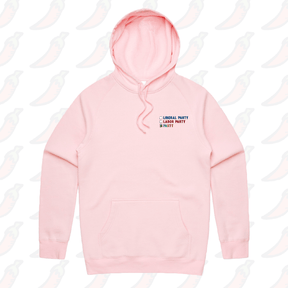 S / Pink / Small Front Print Party Vote ✅ - Unisex Hoodie